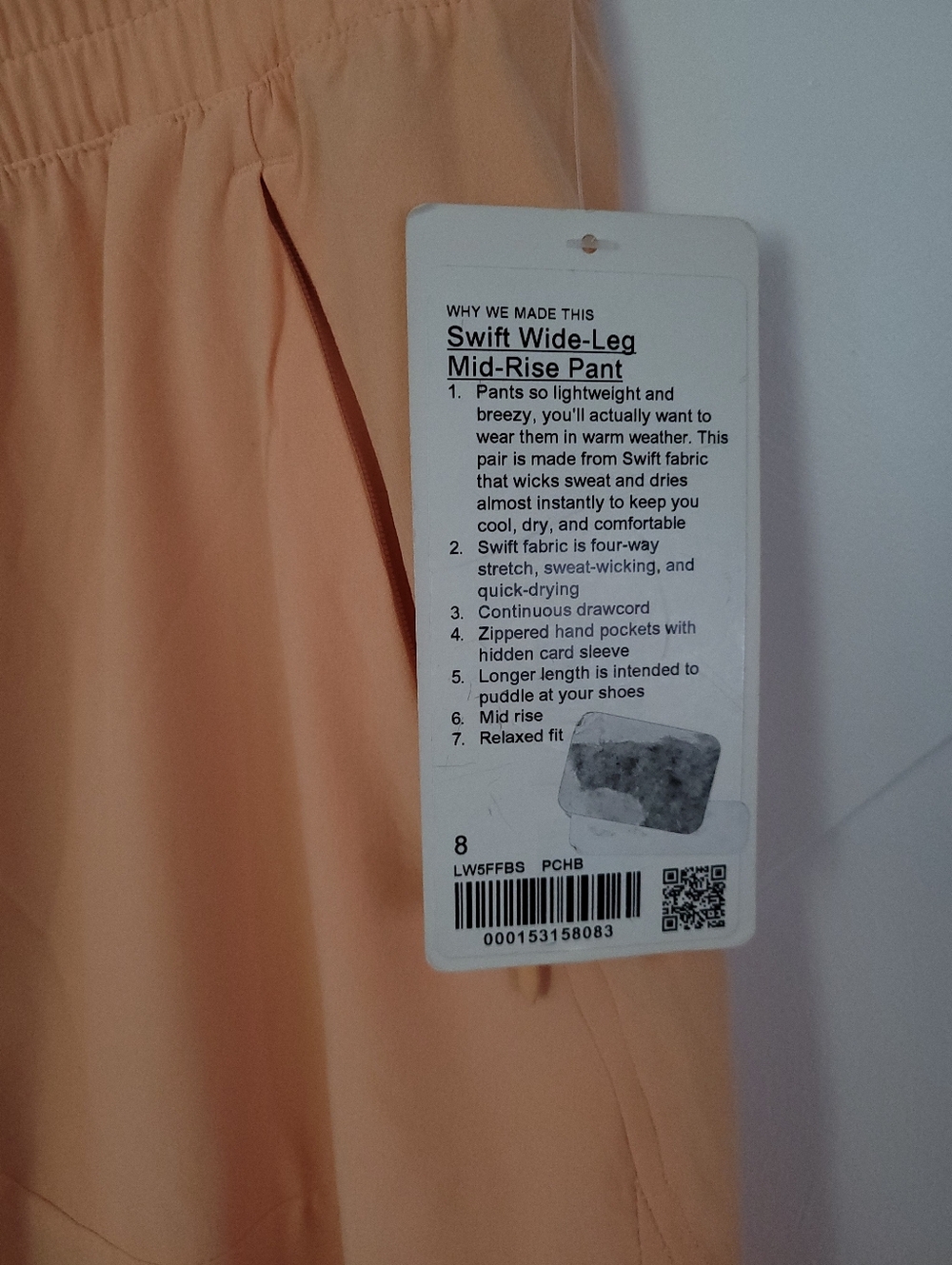 Lululemon Swift Mid-Rise Wide-Leg Pant In Peach Bellini Sz 8 - Picture 6 of 8